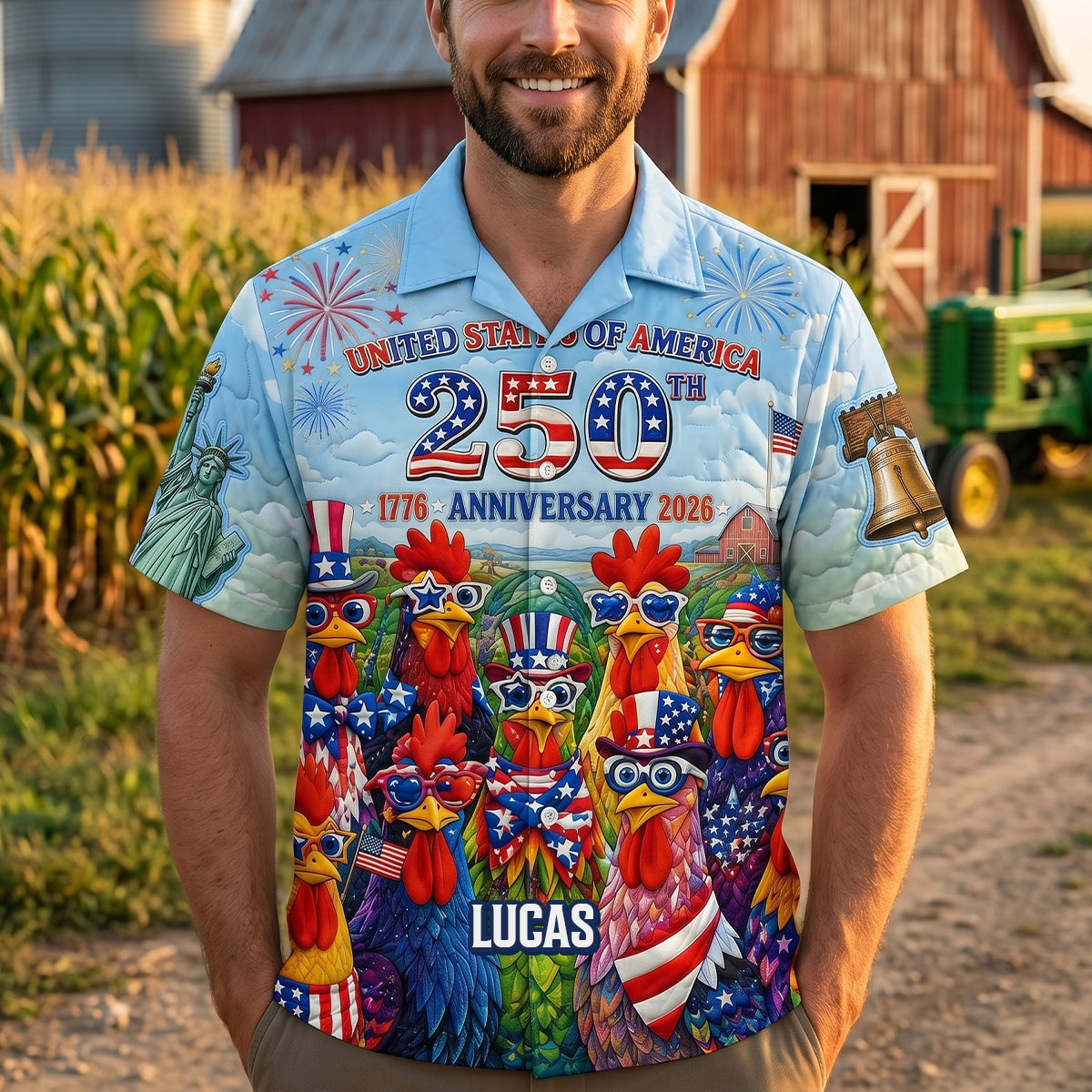 Whimsical Chicken Squad 250 America Hawaiian Shirt - Personalized Gifts For Chicken Lovers 02qhtn200626 - Hawaiian Shirts - GoDuckee