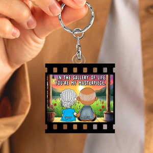 Personalized Gifts For Couple Keychain 02totn191224hg In The Gallery Of Life You're My Masterpiece - Keychains - GoDuckee