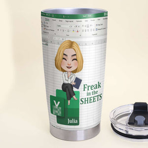 Freak In The Sheets, Gift For Accounting, Personalized Tumbler, Accounting Girl Tumbler - Tumbler Cup - GoDuckee