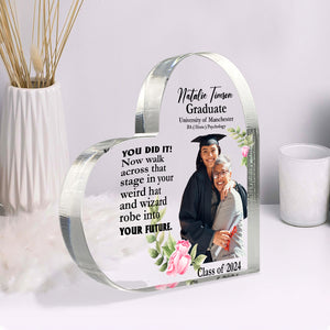 Custom Photo Gifts For Graduation Heart Plaque You Did It - Shaped Plaques - GoDuckee