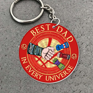 Dad Best Dad In Every Universe 02qhqn270523ha Personalized Keychain QNFBK - Keychains - GoDuckee