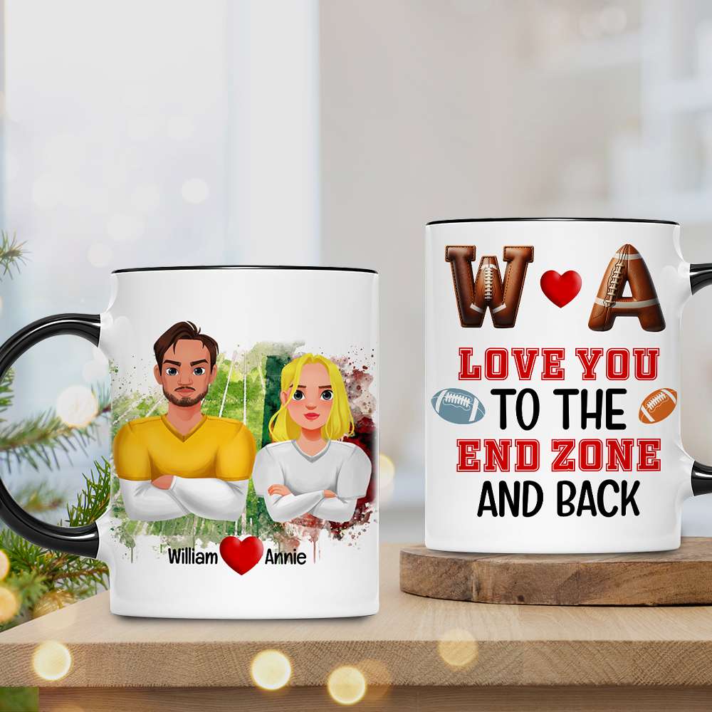 Personalized Gifts For Couple Love Football Sport Accent Mug 04XQLU221024 - Coffee Mug - GoDuckee