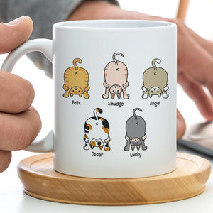 Sorry For Kissing You After Licking Our Butts, Personalized Coffee Mug, Funny Cat Dad Mug, Father's Day Gift For Cat Dad - Coffee Mug - GoDuckee