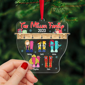 Family Boots, Personalized 03NATN301023 Acrylic Ornament, Christmas Gift For Family - Ornament - GoDuckee