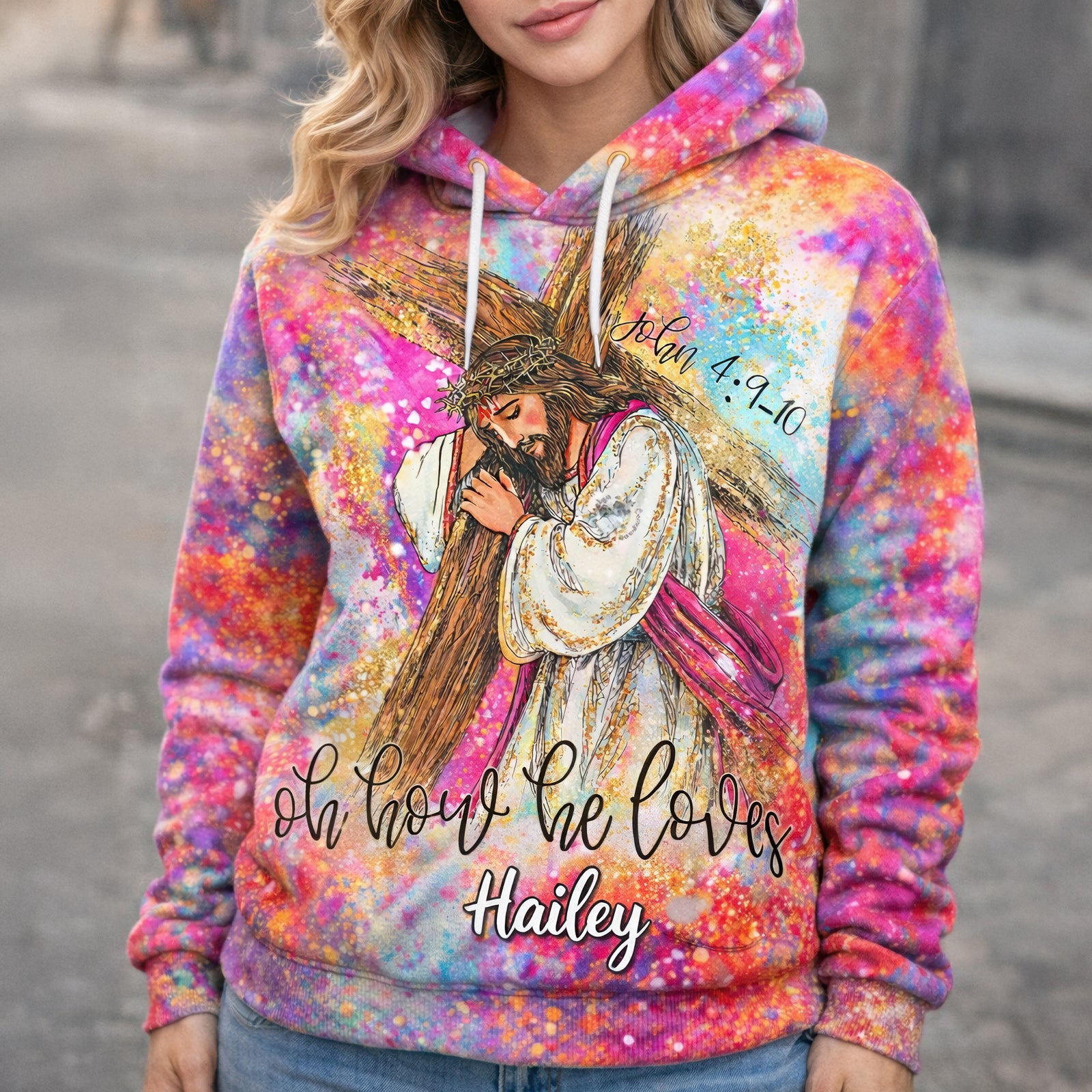 Jesus Carrying The Cross 3D Shirt – Personalized Gifts For Christians 02huqn300126 - AOP Products - GoDuckee
