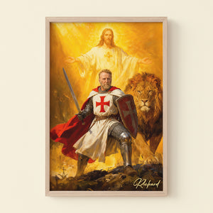 Templar Knight & Lion Canvas Print – Custom Photo Gifts For Christians 02huqn250226 - Poster & Canvas - GoDuckee