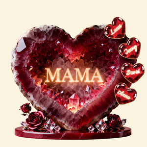 Mommy Heart Acrylic Plaque - Personalized Gifts For Mom 02hytn050226 - Shaped Plaques - GoDuckee
