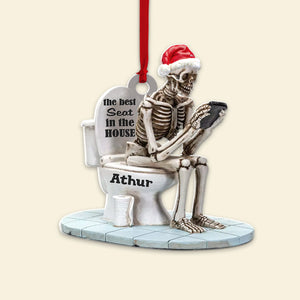 The Best Seat In The House, Personalized Funny Skull Ornament, Gift For Christmas - Ornament - GoDuckee