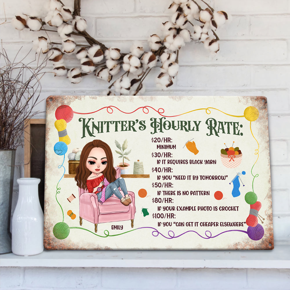 Personalized Gifts For Knitting Girl Print Metal Sign 01napu300724hh - Metal Signs - GoDuckee