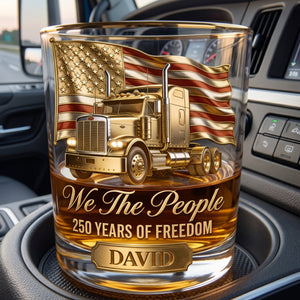 250 Years Of Freedom Round Glass - Personalized Gifts For Trucker Lovers 03pglu110626