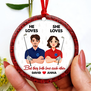 Personalized Gifts For Golf Lovers Couple Christmas Ornament 02hupu151024pa - Ornament - GoDuckee