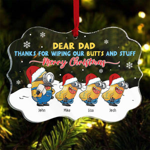 Dear Dad, Gift For Dad, Personalized Ornament, Wiping Butt Kid Ornament, Christmas Gift 01HTHN010923 - Ornament - GoDuckee