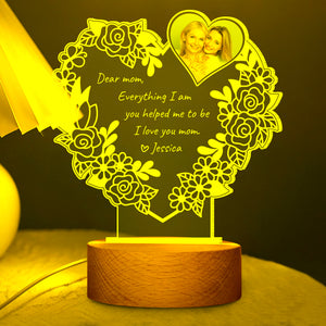 I Love You Mom, Personalized Led Night Light Wood Base, Gifts For Mom 01DTDT050124 - Led Night Light - GoDuckee