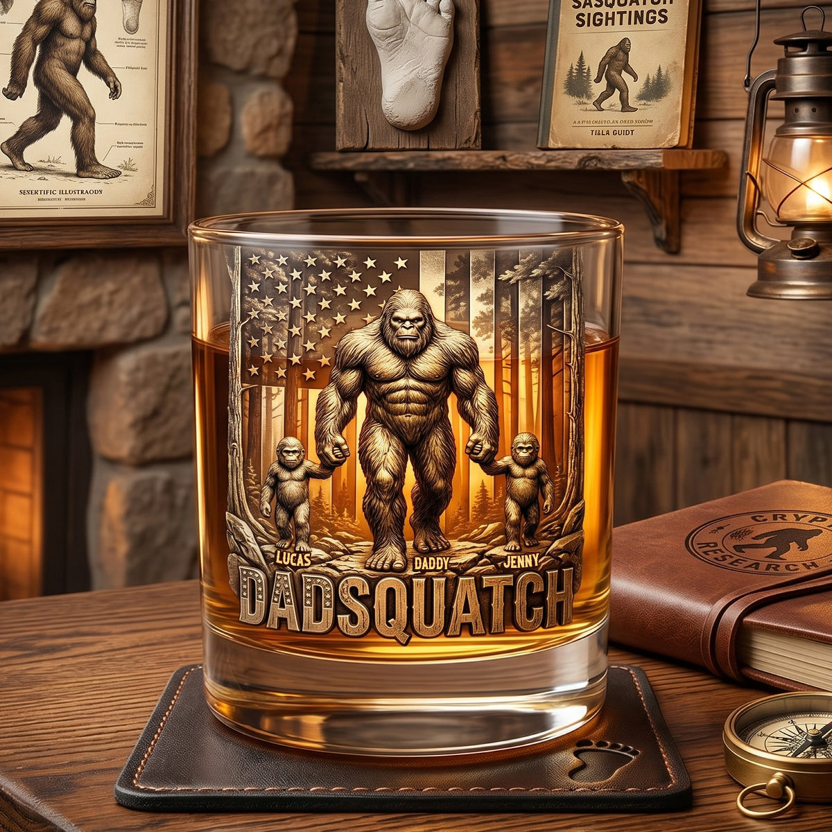 Wild Dad Energy Round Glass - Personalized Gifts For Dads 04NATN010526 - Glass - GoDuckee