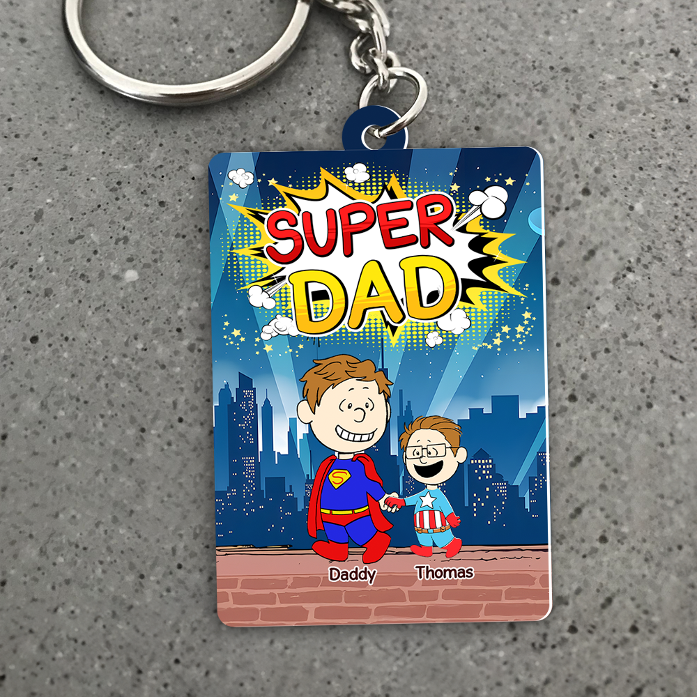 Personalized Gifts For Dad Keychain 04topu200325pa Super Dad - Keychains - GoDuckee