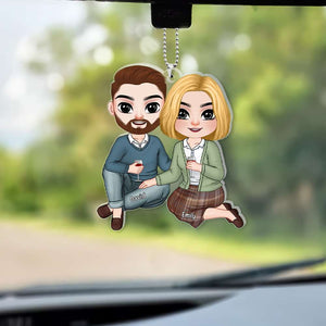 Romantic Couple, Love You Forever, Personalized Transparent Car Ornament, Gifts For Couple - Ornament - GoDuckee