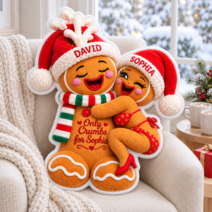 Naughty Gingerbread Couple Custom Shaped Pillow - Personalized Christmas Gifts For Couples 01toqn211026 - Pillow - GoDuckee