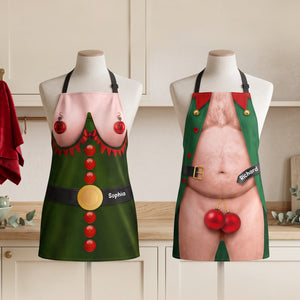 Spicy Christmas Costumes Aprons, Personalized Gifts For Couple 04qhqn200826 - Aprons - GoDuckee
