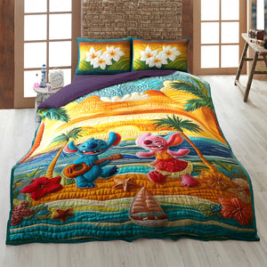Tropical Beach - Personalized Gifts For Couple Quilt Bedding Set 03tgtn300625 - Blanket - GoDuckee
