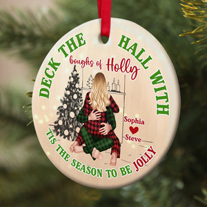 Romantic Couple, Love You Forever And Ever, Personalized Ornament, Couple Gifts, Gifts For Him/Her, Unique Christmas Gifts, Christmas Tree Decorations - Ornament - GoDuckee