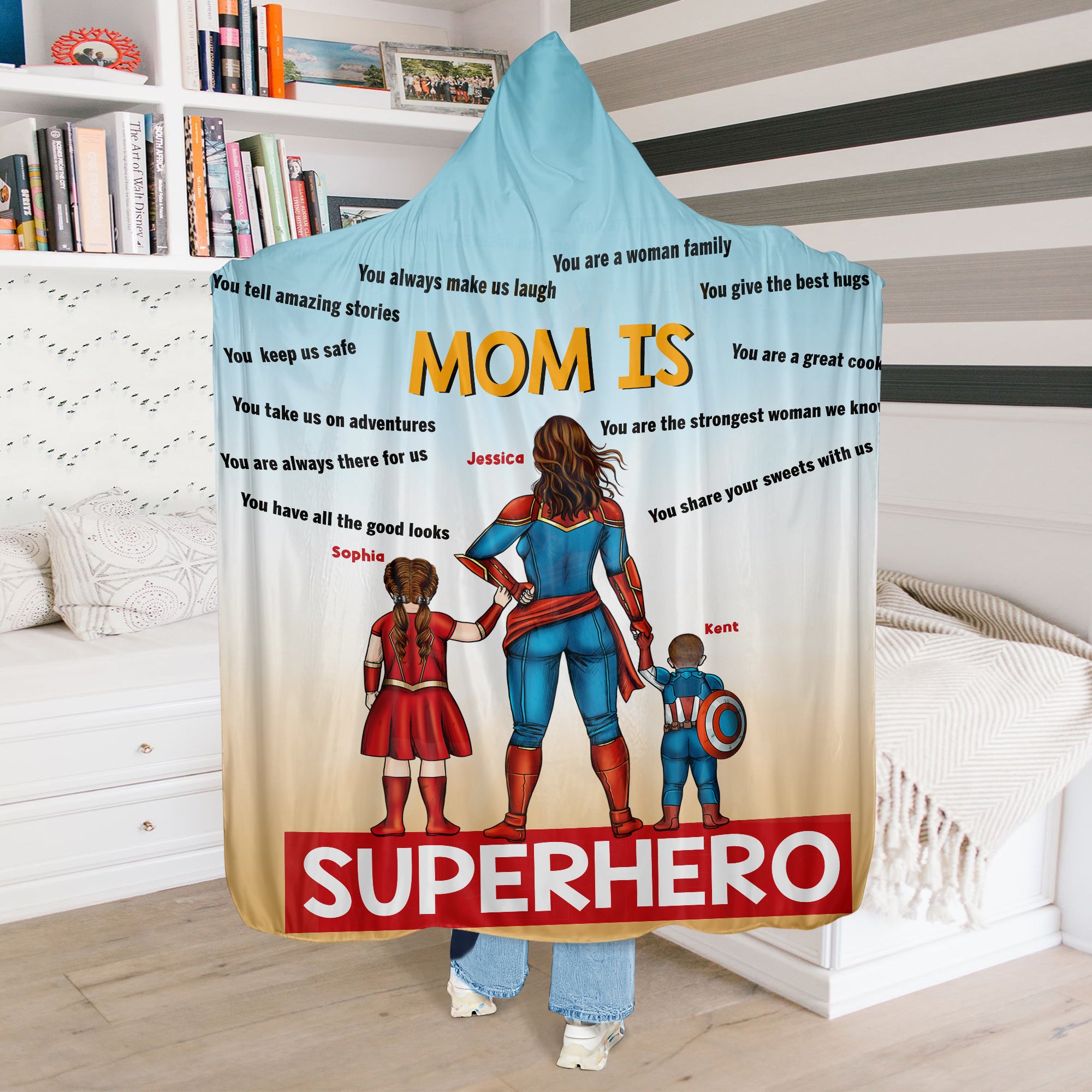 Personalized Gifts For Mom Wearable Blanket Hoodie Mom Is Superhero 04OHMH040324PA - Blankets - GoDuckee