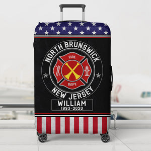 Custom Rank Badge Gifts For Firefighter Luggage Cover 03qhqn300724 - Luggage Covers - GoDuckee