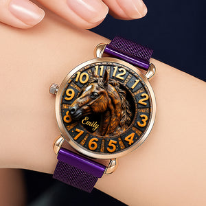 Personalized Gifts For Horse Lovers Mesh Strap Quartz Watch 05huqn230725 - Quartz Watch - GoDuckee