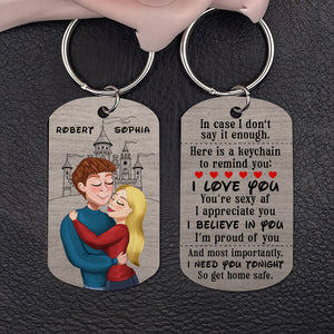 Personalized Gifts For Couple Stainless Steel Keychain Get Home Safe - Keychains - GoDuckee