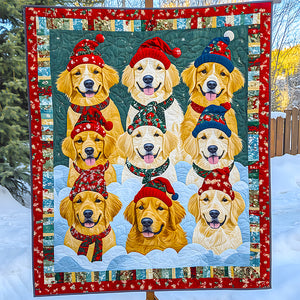 Golden Retriever Dog Christmas Quilt Bed Set Gifts For Dog Lovers 06HUDT041124 - Blanket - GoDuckee