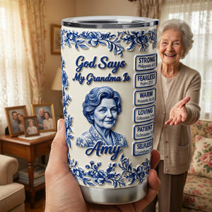 Toile De Jouy Christian Tumbler - Custom Photo Gifts For Mom And Grandma 01tylu030426 - Tumbler Cup - GoDuckee