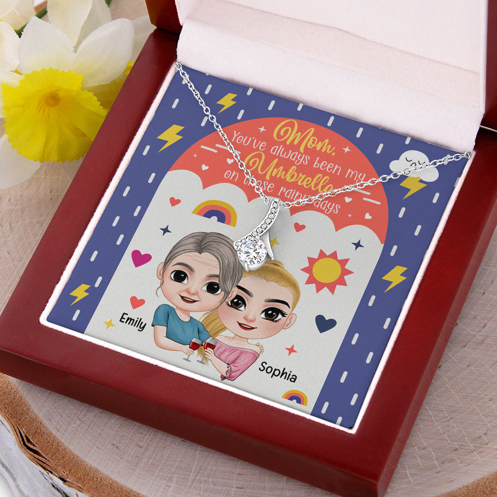 Mom You 've Always Been My Umbrella On Those Rainy Days-Personalized Alluring Beauty Necklace- Gift For Mom- Mom Necklace - Jewelry - GoDuckee