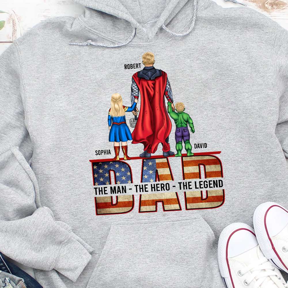Super Dad, Man, Hero, Legend - Personalized Shirt, Gift For Father's Day - Shirts - GoDuckee