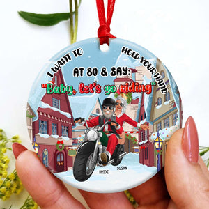 Personalized Gifts For Couple, Bike Ceramic Ornament 01TOLU170824DA - Ornament - GoDuckee