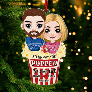 So happy you popped into my life , Personalized Christmas Ornament for Movie Couples/ Friends 06htqn281123hh - Ornament - GoDuckee