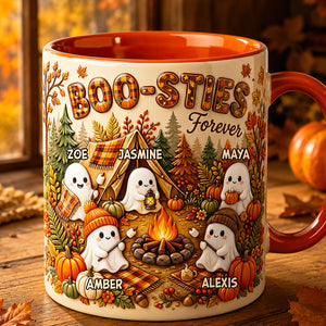 Boo-Sties Forever Fall Camping Coffee Mug - Personalized Gift For Besties 01TODT190826 - Coffee Mug - GoDuckee