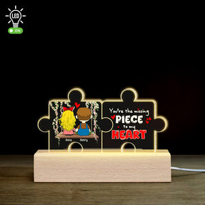 Personalized Gifts For Couple 3D LED Light You're The Missing Piece To My Heart 05KALU191224HG - Led Night Light - GoDuckee