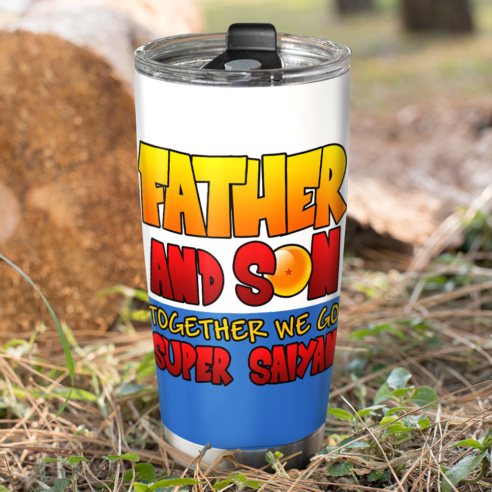 Personalized Racing Father and Son Tumbler - Working on and racing car -  GoDuckee