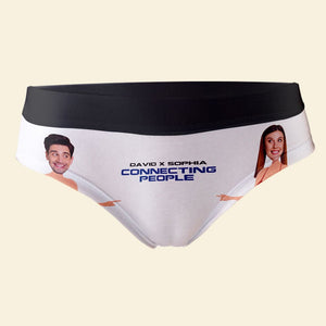 Custom Face Couple, Personalised Funny Boxer, Valentine's Day Gift for Wife or Husband - Boxer Briefs - GoDuckee