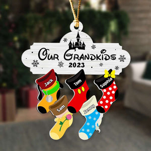 Gift For Family, Personalized Acrylic Ornament, Christmas Socks Kid Ornament, Christmas Gift 02NADT211023 - Ornament - GoDuckee