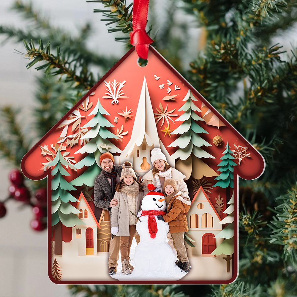 Custom Photo Gifts For Family Christmas Ornament 04xqpu090924 - Ornament - GoDuckee