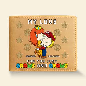 Personalized Gifts For Him PU Leather Wallet, My Love For You Just Grows 04TGDT271224HG - Leather Wallet - GoDuckee