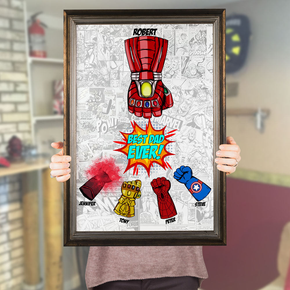 Fist Bump, Best Dad Ever - Personalized Canvas Poster - Father's Day Gift For Dad - Poster & Canvas - GoDuckee