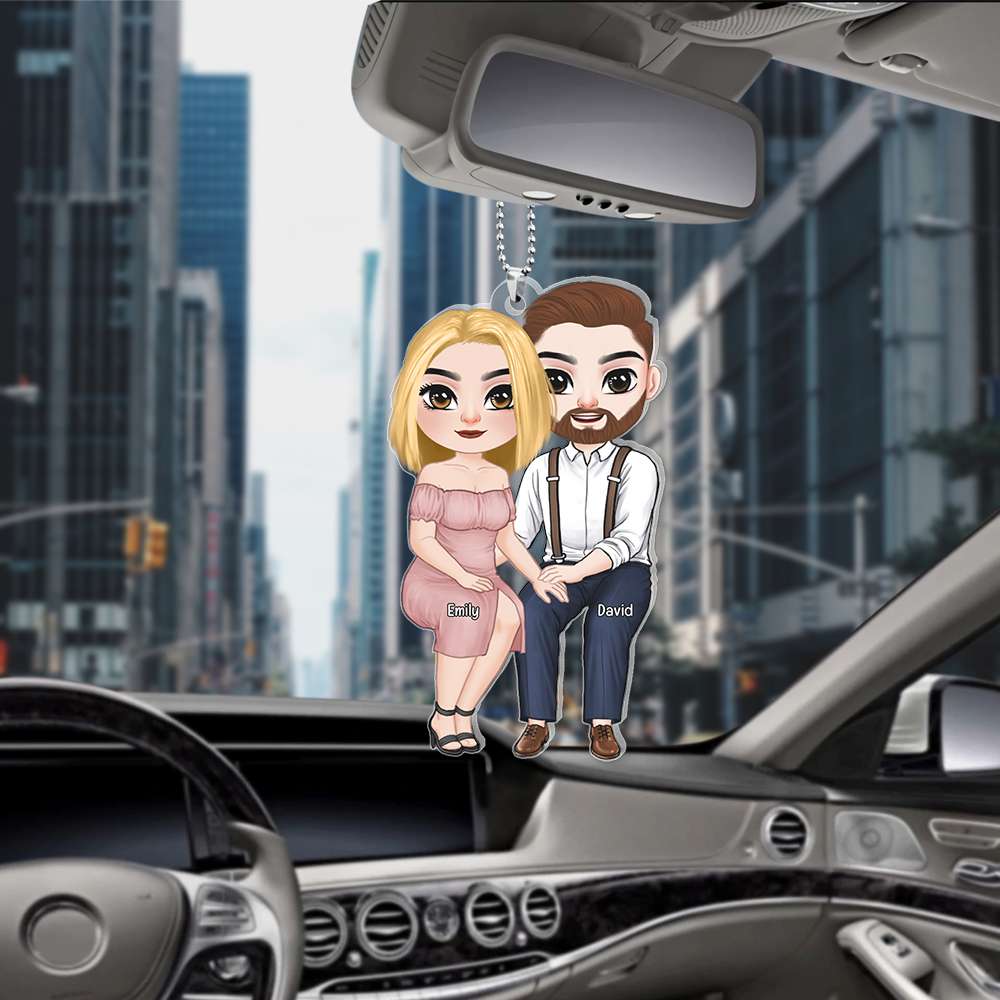 Romantic Couple, You Are Forever In My Heart, Personalized Transparent Car Ornament, Gifts For Couple - Ornament - GoDuckee