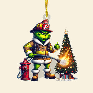 Personalized Gifts For Firefighter Christmas Ornament How The Firefighter Saved Christmas 03qhtn071024 - Ornament - GoDuckee