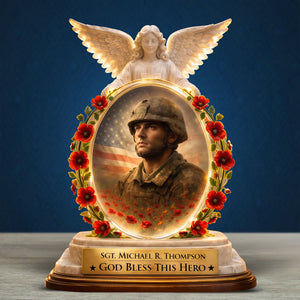 God Bless This Hero - Veteran Memorial Light Box - Custom Photo Gifts For Heaven 03tyqn070426 - Light Box - GoDuckee