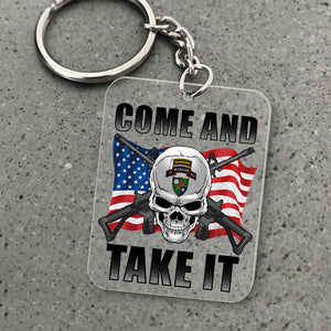 Veteran American Skull Personalized Keychain, Come And Take It 01qhqn140623 - Keychains - GoDuckee