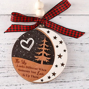 Christmas Tree Star Moon Ornament 06HUXX060924 Remembrance Memorial Ornament, 2 Layered Wooden Ornament - Ornament - GoDuckee