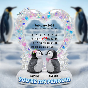 Penguin Couple Acrylic Plaque - Personalized Gifts For Couple 03toqn210625 - Shaped Plaques - GoDuckee