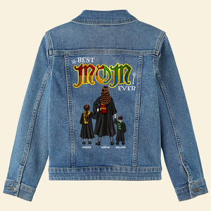 Personalized Gifts For Mom Denim Jacket Super Best Wizard Mom Ever 04HUDT020424TM - Denim Jacket - GoDuckee