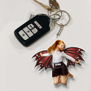 Custom Photo Gifts For Mom Keychain Flying Kids - Keychains - GoDuckee